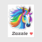 Sticker Cheval arc-en-ciel (Feuille)