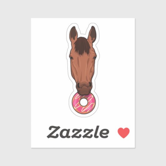 Sticker Cheval avec beigne (Feuille)