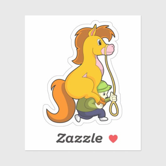 Sticker Cheval avec Boy.PNG (Feuille)