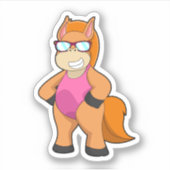 Sticker Cheval avec lunettes de soleil (Devant)