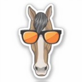Sticker Cheval avec lunettes de soleil (Recto)