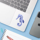 Sticker Cheval bleu mou (Ordinateur portable avec iPhone)