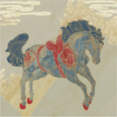 Sticker Cheval bleu royal orné (Devant)