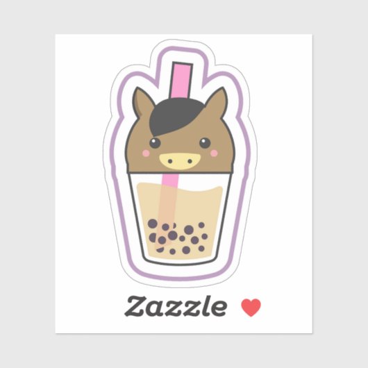 Sticker Cheval Boba (Feuille)