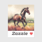 Sticker Cheval Brown de Noël Daté (Feuille)