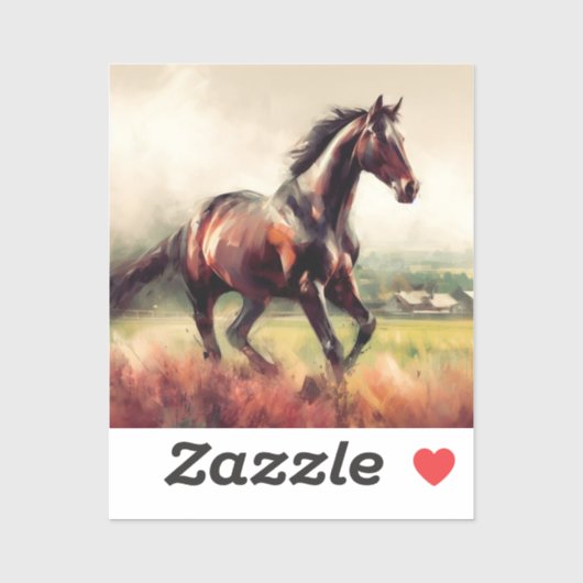 Sticker Cheval Brown de Noël Daté (Feuille)