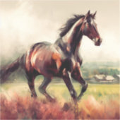 Sticker Cheval Brown de Noël Daté (Recto)