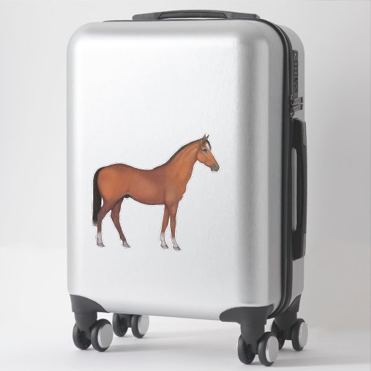 Sticker Cheval Brown. Prêt pour le spectacle (Sur valise)