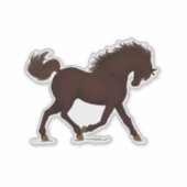 Sticker Cheval Brown Trotting Pony Equestrio (Devant)