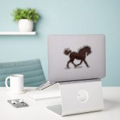 Sticker Cheval Brown Trotting Pony Equestrio (Ordinateur portable sur le bureau)