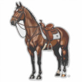 Sticker Cheval Brun Avec Selle (Devant)