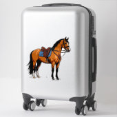 Sticker Cheval Brun Avec Selle (Sur valise)