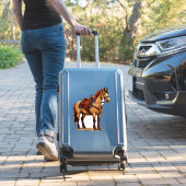Sticker Cheval Brun Avec Selle (Valise Insitu)