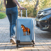 Sticker Cheval Brun Avec Selle (Valise Insitu)