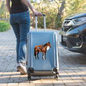 Sticker 🐎 Cheval Brun Avec Selle Pour Cavaliers  (Valise Insitu)