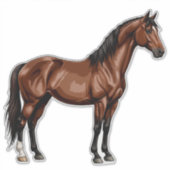 Sticker Cheval brun élégant (Devant)