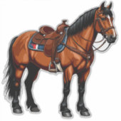 Sticker Cheval Brun Élégant (Devant)