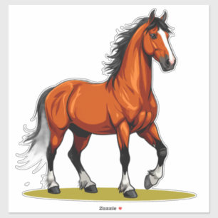 Sticker Cheval brun élégant