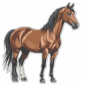 Sticker Cheval Brun Élégant (Devant)