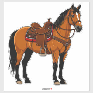 Sticker Cheval Brun Élégant Décoration Équestre