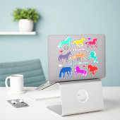 Sticker Cheval coloré (Ordinateur portable sur le bureau)