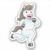 Sticker Cheval comme coureur à la course (Devant)