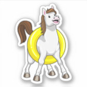 Sticker Cheval comme nageur avec Lifebouy (Devant)