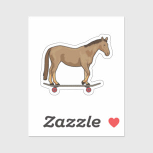Sticker Cheval comme patineur sur skateboard