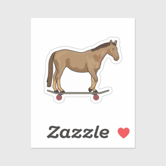 Sticker Cheval comme patineur sur skateboard (Feuille)