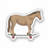 Sticker Cheval comme patineur sur skateboard (Recto)