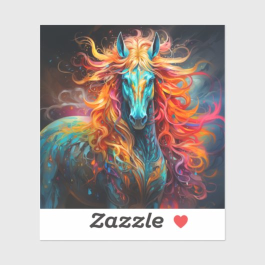 Sticker Cheval d'art (Feuille)