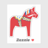 Sticker Cheval de Dala scandinave (Feuille)