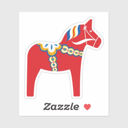 Sticker Cheval de Dala scandinave (Feuille)