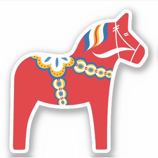 Sticker Cheval de Dala scandinave (Devant)