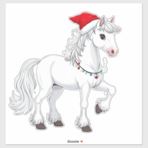 Sticker Cheval de dessin animé de Noël