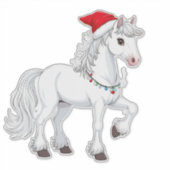 Sticker Cheval de dessin animé de Noël (Devant)