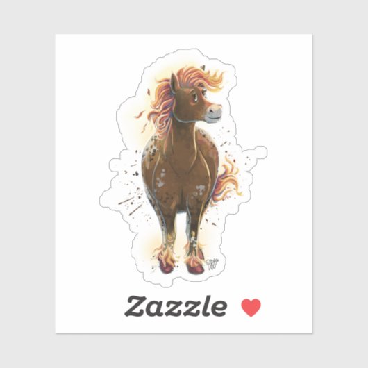 Sticker Cheval de feu (Feuille)