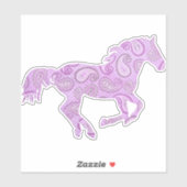 Sticker Cheval de Galloping Paisley Violet (Feuille)