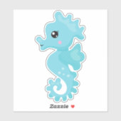 Sticker Cheval de mer mignon, Petit Cheval de mer, Hippoca (Feuille)