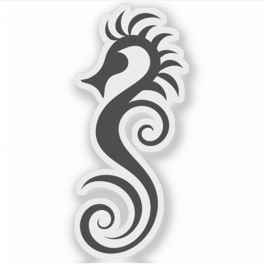 Sticker Cheval de mer noir (Devant)