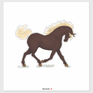 Sticker Cheval de montagne Rocky Brown Pony Equestrio