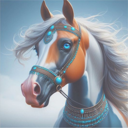 Sticker Cheval de peinture arabe (Devant)