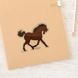Sticker Cheval de Trotting Bay avec Blaze Pony Equestrio