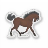 Sticker Cheval de Trotting Bay avec Blaze Pony Equestrio (Devant)