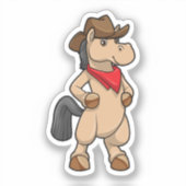 Sticker Cheval en cow-boy (Recto)