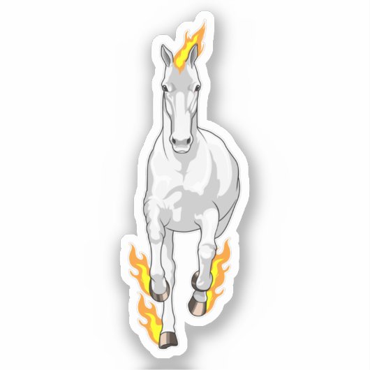 Sticker Cheval en Flammes (Recto)