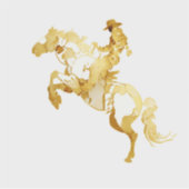 Sticker Cheval et Cavalier Dorés Abstraits (Devant)