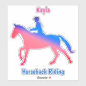 Sticker Cheval fille (Feuille)