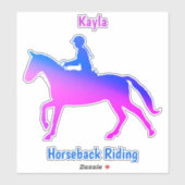 Sticker Cheval fille (Feuille)