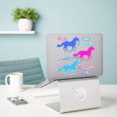 Sticker Cheval fille (Ordinateur portable sur le bureau)